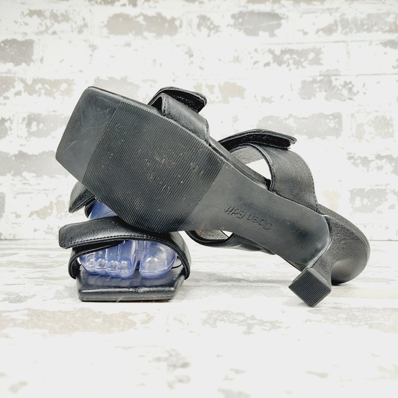 New Open Edit Quincy Black Adjustable Heels Sandals F773 - Picture 7 of 11